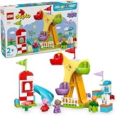LEGO DUPLO Peppa Pig Amusement Park Ferris Wheel، Slide، Juice Bar and Dog للفتيات والفتيان الذين تتراوح أعمارهم بين 10453-2 وما فوق
