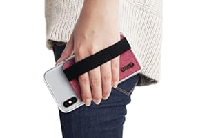 Ringke Flip Card Holder, Portefeuille Autocollant Porte Carte de Crédit pour l’arrière de Téléphone avec 3M Sticker Adhésive Attachable Téléphone pour iPhone, Galaxy, Xiaomi - Deep Pink (Band)