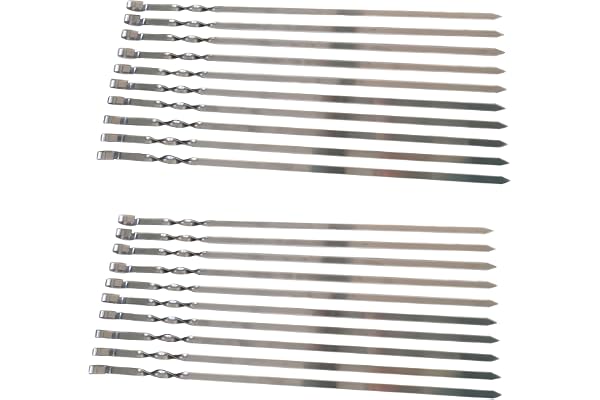 20 pics à brochettes en acier inoxydable 60cm