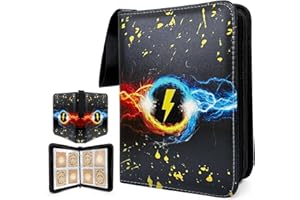 ZWQLZG Sammelalbum für Karten, Karten Sammelalbum Passt für 400 Karten, Wasserdicht PU Leder Reißverschluss Sammelheft, Sammelkarten Album, Geschenk für Kinder Jungen Mädchen