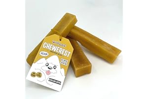 WufWuf Chewerest Extra Long-Lasting Yak Chew Sticks for Dogs (Medium 3x65 gr) | Himalayan Cheese Bones | Hypoallergenic Natural Dental Stick for Medium Dogs