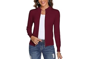 Aottori Cárdigan de Punto con Cremallera para Mujer,Chaqueta de Punto Sueter Manga Larga Abrigo Suéter Rebeca Chaqueta de Jerseis