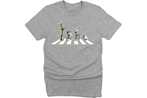 GP-Tees Abbey Road Droids Space Wars Sci Fi Movie Film Inspired Premium Quality Modern Fit T-Shirt Top for Men