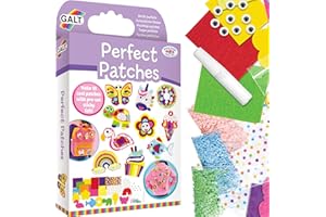Galt Perfect Patches Arts and Crafts Kit, 10 Fun Fuzzy Felt Faces, Stick-on Patches, Colourful Adhesive Felt, Cute Wiggly Eyes and Sparkly Sequins, for Girls and Boys, Ages 5 Years Plus