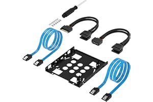 SABRENT Kit de montaje de unidad de disco duro interno de 3.5" a 2 unidades de estado sólido (SSD) / 2.5 pulgadas, incluye cables SATA y de alimentación [BK-HDCC]