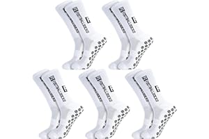 Apricitie 5 Paare Fußball Socken, 39-46 Fußballsocken Anti Rutsch Grip Fußball Socken Sportsocken für Herren Damen Fussball Basketball Laufen