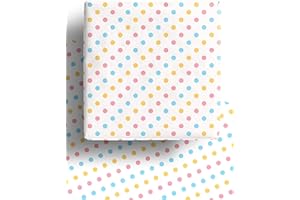 DELECO Easter Wrapping Paper - 4 x Premium Recyclable Pastel Polka Dot Gift Wrap Sheets for Birthday, Easter New Baby Shower and more. Made in the UK from 100% Recycled Paper