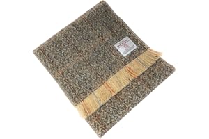 Scott MacKenzie Harris Tweed Brown Herringbone Scarf