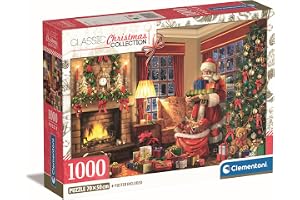 Clementoni Santa's Visit pussel – pussel 1 000 bitar vuxna – pussel vuxna på 70 x 50 cm – pussel jul från Clementoni 39924