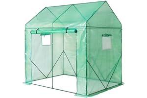 Yorbay Serre de Jardin Tente pour Plantes Tomates Fleurs Bâche renforcée en PE 140 g/m² - 200 x 140 x 200cm (LxBxH), Solide, Verte Réutilisable
