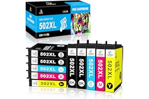 LeciRoba 502XL wkłady do drukarki Epson 502 502XL Multipack do Epson XP-5100 XP-5105 XP-5150 XP-5150 XP-5155 Epson WF-2860 WF-2865 WF-2880 WF-2885 (10 szt., 4-czarny, 2-purpurowy 2-żółty)
