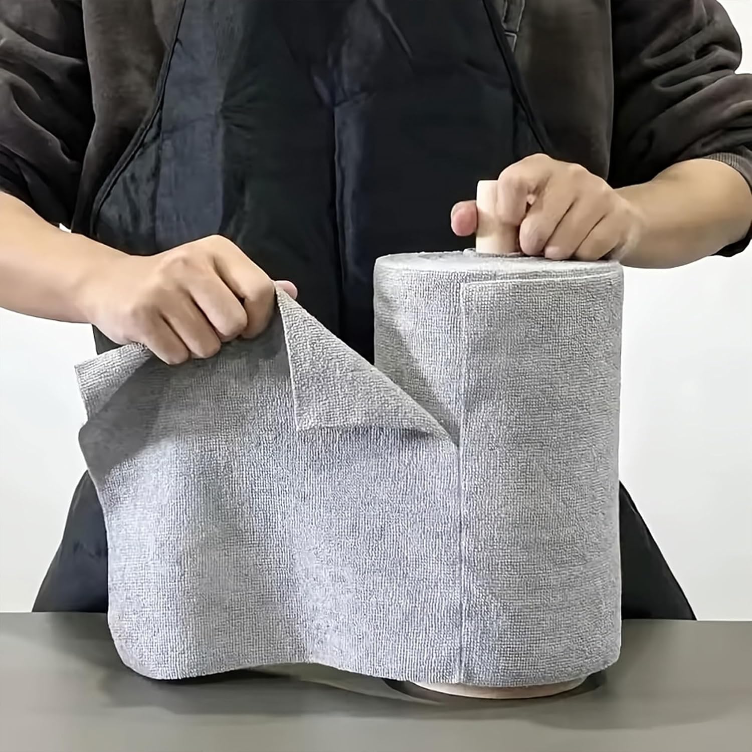 Paquete de 20 rollos de paños de limpieza de microfibra reutilizables, 7.9 x 7.9 pulgadas, súper absorbentes, sin pelusa y resistentes a los arañazos, para uso en el hogar, cocina, coche y restaurante