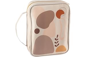 DIVERSEBEE Bible Cover with Handles, Zippered Bible Carrying Case for Women and Girls, Bible Tote Bag for Kids, Bible Book Cover, Bible Accessories, Christian Gifts 7.5 x 10 x 2.5in (Vanilla)