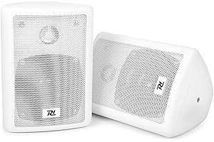 POWER DYNAMICS SkyTec ODS40W - Lautsprecher Boxen - 2er Set - 75 Watt - 2-Wege Wandlautsprecher für die Festmontage an Wand und Decke - Lautsprecher-Set für Zuhause, Gastronomie, Bars inkl Montagebügel - Weiß