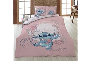 KK SHOPPING Versandhandel Klaus Kolodzie Reversible Bed Linen Set Stitch Aloha Girls' Bed Linen 100% Cotton, Duvet Cover 135 x 200 cm, Pillowcase 80 x 80 cm