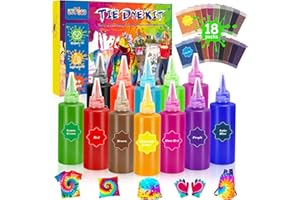 Dislocati Tie Dye Kit, Teinture Textile Cadeau Enfant 6-13 Ans Fille Teinture Tissu Textile Permanent Cadeaux de Noël Enfants 2022 Peinture Textile Jouet Fille 6-12 Ans Kit Tie and Dye Tshirt