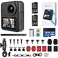 KanDao QooCam 3 Action Camera, Motorcycle Combo, 5.7K 62MP Photo 60fps Flawless 360 Video Camera, Dual Sensors 1/1.55" Best for Recording Vlog Camera, Waterproof Super Steady Stabilization,