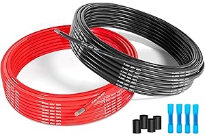 Cavo Elettrico Silicone 12AWG-THUN-CT 3,3mm² cavo elettrico [12m nero e 12m rosso], Fili elettrici in Rame Stagnato a Trefoli, Resistente alle Alte Temperature per Auto RC e Drone