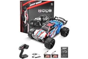 WISBECOST SMAUTOP Voiture télécommandée,4WD 1:18 RC Voiture 50 km/h Grande Vitesse,Double Batterie - HS18321 - Bleu