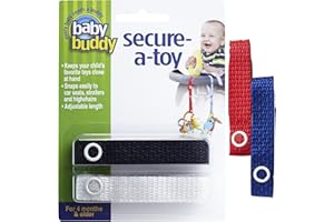 Baby Buddy Secure-A-Toy straps 4ct for 6-36 months (Multicoloured)
