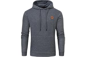 YuKaiChen Men's Pullover Hooded Sweatshirts Plaid Jacquard Long Sleeve Drawstring Hipster Casual Hoodies