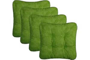 Brandsseller Kissen-Set Sitzkissen Dekokissen Stuhlkissen Zierkissen Stuhlauflage - Kissen 4er Set - Größe: ca. 38 x 38 x 8 cm - Grün