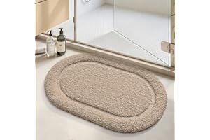 COLOR&GEOMETRY Tapis de Bain Antidérapant Beige 40 x 60 cm, Absorbant et Doux pour Salle de Bain, Toilette, Baignoire, Vanité - Lavable