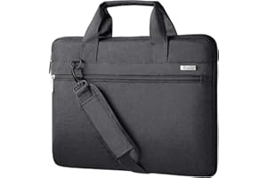 Voova Laptop Bag 17 17.3 Inch for Men and women, Waterproof Large Computer Case Sleeve for 17-18 Inch HP LG Dell Lenovo Asus Laptop, Slim Briefcase Messenger Bag with Shoulder Strap, Black