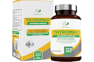 NATURES ZEST ThyroMax - Thyroid Support Supplement - 120 Vegan Capsules - 17 Active Ingredients Including Iodine, L-Tyrosine, Ashwagandha, B12 and Zinc - Energy & Focus Formula -UK Made, 2 Month's Supply