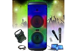 MOOVING LIGHT & SOUND - Enceinte Portable sur Batterie 600W Karaoke USB Bluetooth ELECTRO-SOUND600-2 Micros - Enceinte PARTY-BAGGY30