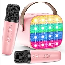 Chennyfun Karaoké Enfant – Mini Enceinte Bluetooth Avec 2 Micros Sans Fil, Effets Magiques Et Lumières LED – Dès 3 Ans