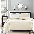 Madison Park Quebec Coverlet Quilted Cotton Fill Mini Set, King/Cal King, Ivory