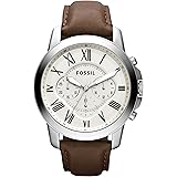 Fossil Grant orologio da uomo, movimento cronografo al quarzo, con bracciale in acciaio o cinturino in pelle