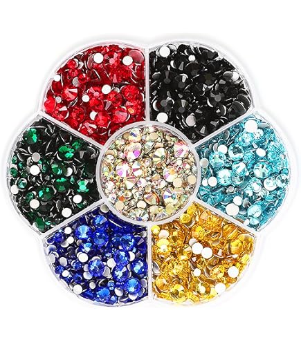 Rayher 15128999 - Scatola 360 Strass Hotfix Colorati 3 Mm In Vetro - 12 Colori Per Stoffa, Legno, Carta - Idee Creative Fai Da Te - 4