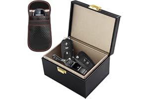 Diyife Faraday Box w Zestawie z etui Blokującym Sygnał, Etui na Kluczyki Samochodowe, Zabezpieczenie Przed Kradzieżą, etui Blokujące Sygnał RFID, Etui na Kluczyki Samochodowe, Telefony, Karty