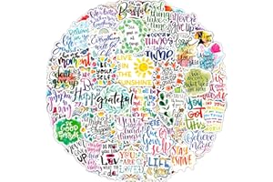 AIRNOGO Adesivi 100 Pcs Frasi Motivazionali Stickers, Divertenti Positivi Citazioni Adesivi, Impermeabili Vinile Sticker per Pc Portatili Computer Scrapbooking Journal Tazze Macbook Skateboard Chitarra ecc