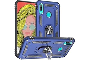 Fetrim Funda para Huawei P Smart Z, Carcasa Shock Absorción de TPU y PC con Anillo de rotación Soporte para Huawei P Smart Z/Y9 Prime 2019 Azul Marino