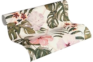 MICHALSKY LIVING A.S. Création Carta da parati in tessuto non tessuto Dream Again, 10,05 m x 0,53 m, verde, rosa, bianco, Made in Germany 365181 36518-1