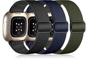 Oielai Pasek kompatybilny z zegarkiem Fitbit Versa 4, Fitbit Versa 3, Fitbit Sense 2, Fitbit Sense 2, dla kobiet, mężczyzn, miękki, elastyczny, nylonowy, sportowy, zapasowy pasek do Versa 4, Versa 3,