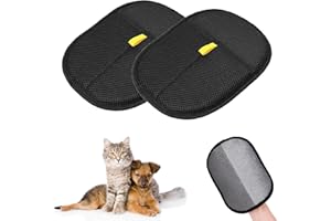 poraceous 2 Pezzi Guanti da Toelettatura Bifacciali per Animali Domestici, Guanti per la Toelettatura di Cani e Gatti, Gloves Riutilizzabili, Static Removal Gloves for Pet Hair, per Tappeti, Divano