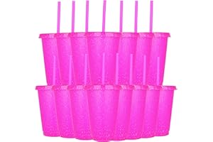 Yisituo 16 Oz Plastic Cups (15, Rosarot)