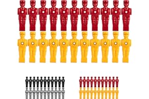 Tuniro 22x Figurines de Baby-Foot Professionnelles, Pieds DE Soccer, Choix de Couleurs, pour TIGES Pleines et HAUTEURES de 15,9 mm, Jeu de vis Inclus, Kicker