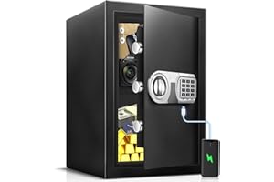 ToruKeep 60L Fireproof Safe Box with Fire poof Document Bag – Type-C Powered Digital Keypad, Electronic Combination Lock for Cash Jewelry, Steel Security Box for Home Office Hotel (35x31x45cm)