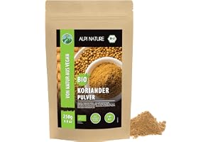 Alpi Nature Koriander Pulver BIO 250g, Malda Korianderfrön, Ekologiskt Korianderpulver för Matlagning