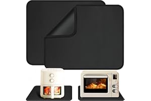 Gucass 2 Pezzi Tappetino resistente al calore per friggitrice ad aria, 45 × 38 cm Tappetino ignifugo silicone, protezione dal calore, antincendio, per piani di lavoro, antiscivolo e impermeabile