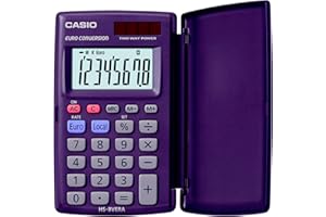 ‎CASIO CASIO Taschenrechner HS-8VER, 8-stellig, Währungsumrechnung, Schutzklappe, Tausenderunterteilung, Solar-/Batteriebetrieb