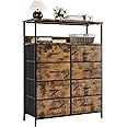 Nicehill Chest of Drawers, Dresser for Bedroom with 8 Drawers, Tall Storage Organizer Unit with 2-Layer Shelves, Large Storage Organizer Unit for Bedroom, Kids room, Living room, Closet(Rustic Brown)