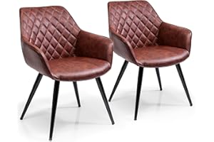 Kare Silla con Brazos, Harry (2/Set), Multicolor, 84 x 63 x 60 cm, Piel sintética, marrón, 2 Unidades