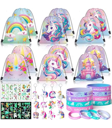 ZITFRI 60 Pcs Anniversaire Licornes Cadeau Fille - Tatouages Licornes