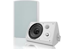 Herdio 6,5 Zoll 400 Watt Bluetooth Outdoor-Lautsprecher Wasserdicht Außenlautsprecher für Garten,Terrasse, Restaurant (Weiß)